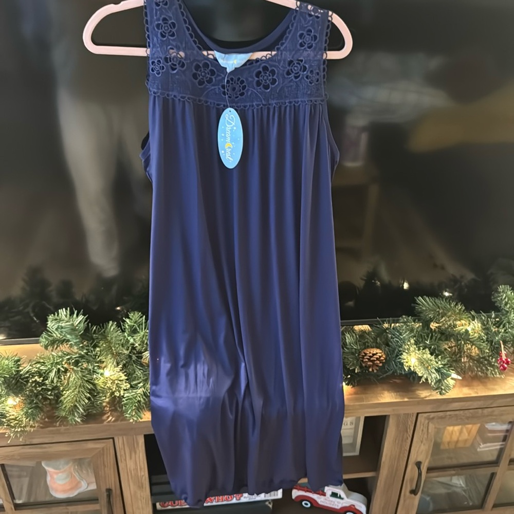 NWT Navy Blue Nightgown Large